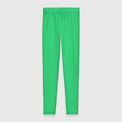 Леггинсы женские Яркий зелёный текстурированный в мелкий квадрат, цвет: 3D-принт