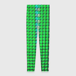 Леггинсы женские Зелёные плитки и чёрная обводка, цвет: 3D-принт