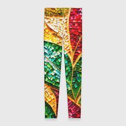 Леггинсы женские Яркая мозаика с разноцветным абстрактным узором и, цвет: 3D-принт