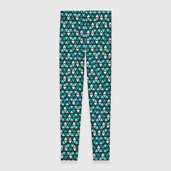 Леггинсы женские Бирюзовый геометрия, цвет: 3D-принт