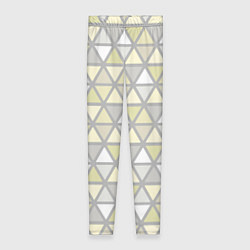 Леггинсы женские Паттерн геометрия светлый жёлто-серый, цвет: 3D-принт