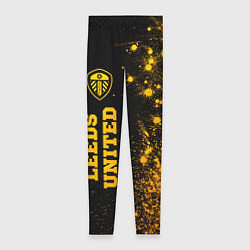 Леггинсы женские Leeds United - gold gradient по-вертикали, цвет: 3D-принт