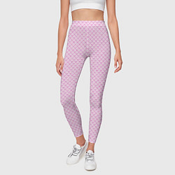Леггинсы женские Светлый розовый паттерн треугольнички, цвет: 3D-принт — фото 2