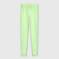 Леггинсы женские Светло-зелёный ломаные полосы, цвет: 3D-принт