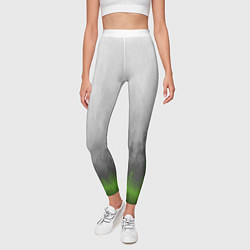 Леггинсы женские Абстрактное пламя зеленое, цвет: 3D-принт — фото 2