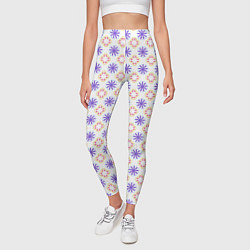 Леггинсы женские Красивый узор цветочки, цвет: 3D-принт — фото 2