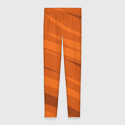 Леггинсы женские Тёмный оранжевый полосами, цвет: 3D-принт