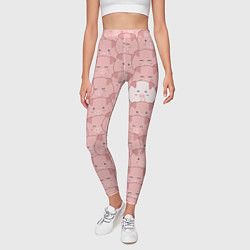 Леггинсы женские Свинки паттерн, цвет: 3D-принт — фото 2