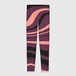 Леггинсы женские Сливовый абстрактные волнистые полосы, цвет: 3D-принт