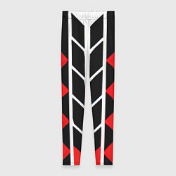Леггинсы женские White and red lines on a black background, цвет: 3D-принт