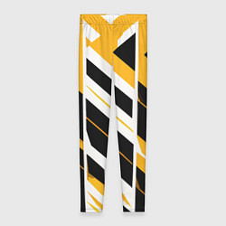 Леггинсы женские Black and yellow stripes on a white background, цвет: 3D-принт