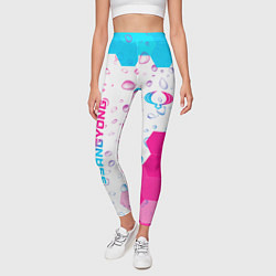Леггинсы женские SsangYong neon gradient style вертикально, цвет: 3D-принт — фото 2