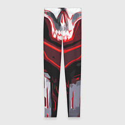 Леггинсы женские Red stripes on a black and white background, цвет: 3D-принт