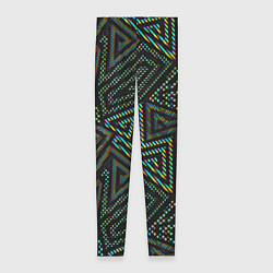 Леггинсы женские Геометрический неоновый лабиринт, цвет: 3D-принт