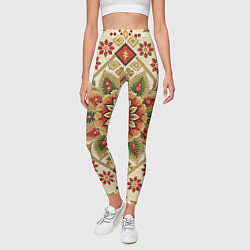 Леггинсы женские Стиль советского ковра узоры и орнамент, цвет: 3D-принт — фото 2