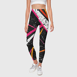 Леггинсы женские Разноцветные праздничные линии, цвет: 3D-принт — фото 2