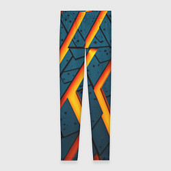 Леггинсы женские Металлическая броня и оранжевое свечение, цвет: 3D-принт