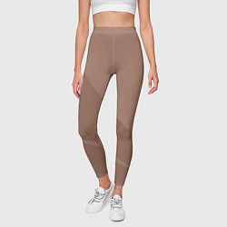 Леггинсы женские Мокко Мусс однотонный с полосой, цвет: 3D-принт — фото 2