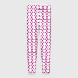 Леггинсы женские Контурный паттерн соединённые сердца, цвет: 3D-принт