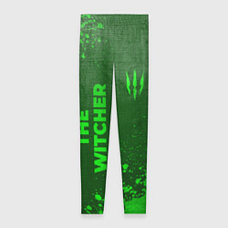 Женские легинсы The Witcher - green gradient вертикально