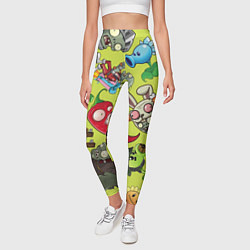 Леггинсы женские Растения против зомби с героями, цвет: 3D-принт — фото 2