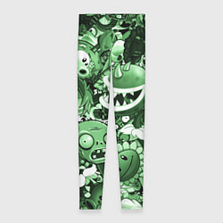 Леггинсы женские Растения против зомби в зеленом цвете, цвет: 3D-принт