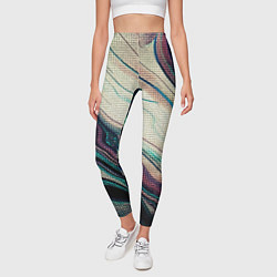 Леггинсы женские Абстракция тёмные краски с текстурой, цвет: 3D-принт — фото 2