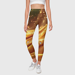 Леггинсы женские Золотая ткань с блестками, цвет: 3D-принт — фото 2