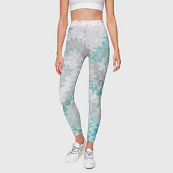 Леггинсы женские Серо-бирюзовый абстрактный, цвет: 3D-принт — фото 2
