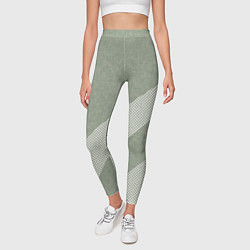 Леггинсы женские Светлый серо-зелёный абстрактный, цвет: 3D-принт — фото 2