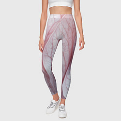 Леггинсы женские Розовые листья, цвет: 3D-принт — фото 2