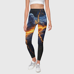 Леггинсы женские Молнии в разбитом небе, цвет: 3D-принт — фото 2