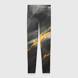 Леггинсы женские Серая текстура с золотым разломом, цвет: 3D-принт
