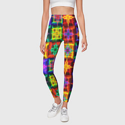 Леггинсы женские Неоновое стекло абстракция, цвет: 3D-принт — фото 2