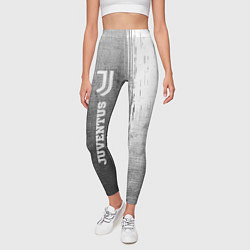 Леггинсы женские Juventus - grey gradient по-вертикали, цвет: 3D-принт — фото 2