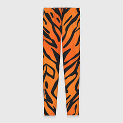 Леггинсы женские Тигровый огненный паттерн, цвет: 3D-принт