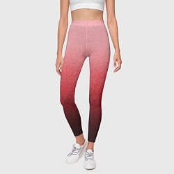 Леггинсы женские Мягкий градиент красно-розовый текстура крошка, цвет: 3D-принт — фото 2