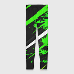 Леггинсы женские Color black and green, цвет: 3D-принт