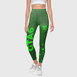 Леггинсы женские GTA6 - green gradient вертикально, цвет: 3D-принт — фото 2