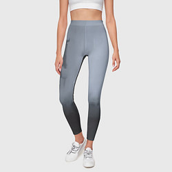 Леггинсы женские Абстракция с серым и черным, цвет: 3D-принт — фото 2