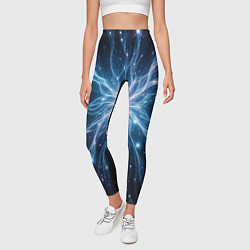 Леггинсы женские Всплеск света и звезды - космическая абстракция, цвет: 3D-принт — фото 2