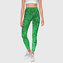 Леггинсы женские Зелёный малахит абстрактная текстура, цвет: 3D-принт — фото 2
