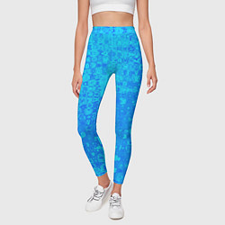 Леггинсы женские Голубой неоновый абстрактная текстура, цвет: 3D-принт — фото 2