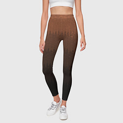 Леггинсы женские Чёрно-коричневый полосы от светлого к тёмному, цвет: 3D-принт — фото 2