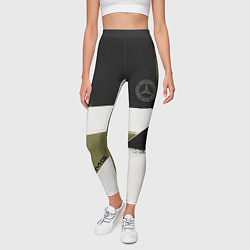Леггинсы женские Merсedes Benz логотип, цвет: 3D-принт — фото 2