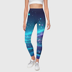 Леггинсы женские Синяя блестящая текстура, цвет: 3D-принт — фото 2