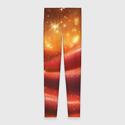 Леггинсы женские Красная волнистая текстура с блеском, цвет: 3D-принт