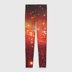 Леггинсы женские Красная текстура с желтым блеском, цвет: 3D-принт