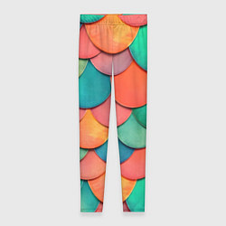 Женские легинсы Разноцветная чешуя