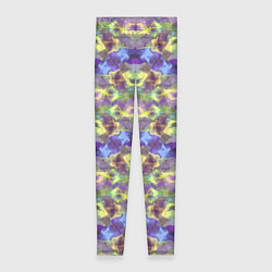 Леггинсы женские Неоновый акварельный орнамент икат, цвет: 3D-принт